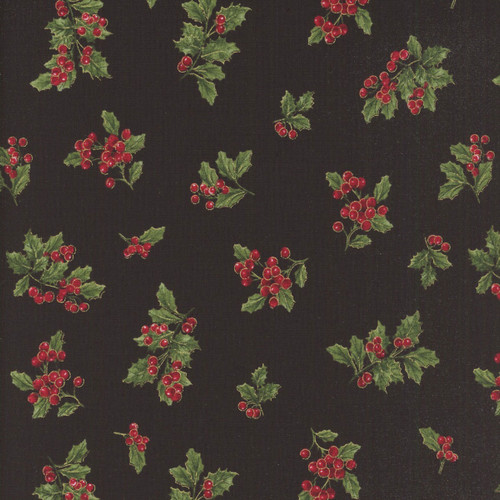 Timeless Treasures Fabrics Merry Christmas Holiday Holly Metallic Holly