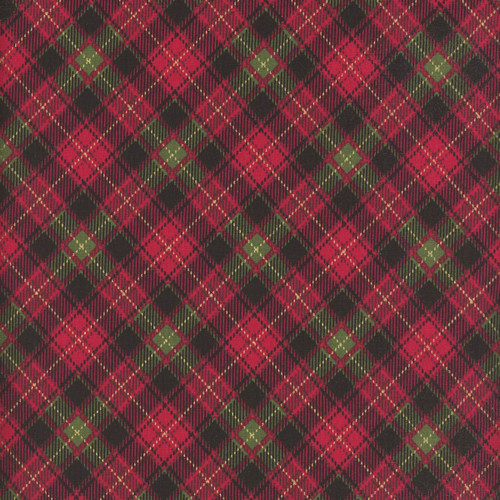 Timeless Treasures Fabrics Merry Christmas Bias Tartan Plaid Metallic Holiday
