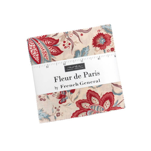 Moda Fabrics Fleur De Paris French General Charm Pack 5 Inch Squares