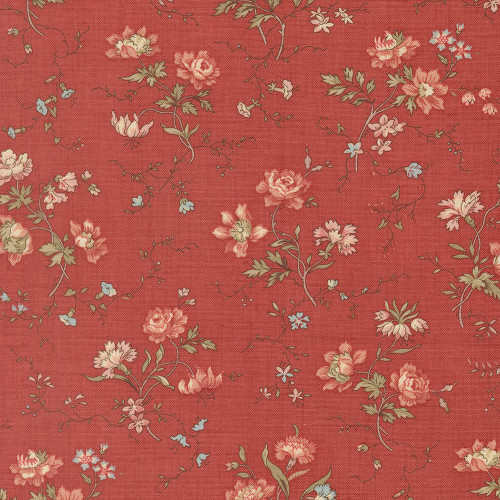 Moda Fabrics Fleur De Paris French General Parterre Floral Garance Red Tan