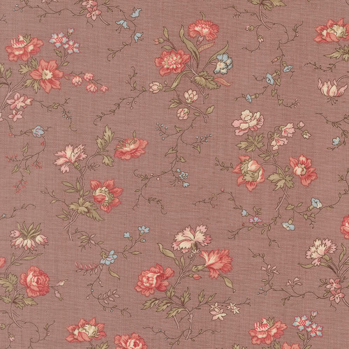 Moda Fabrics Fleur De Paris French General Parterre Floral Lavender Lavender Red