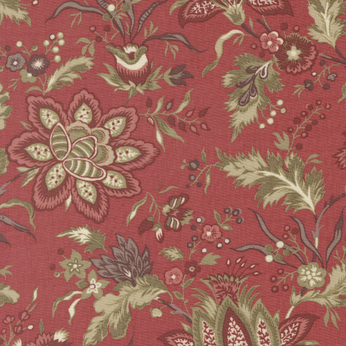 Moda Fabrics Fleur De Paris French General Pivoine Floral Garance Red Tan