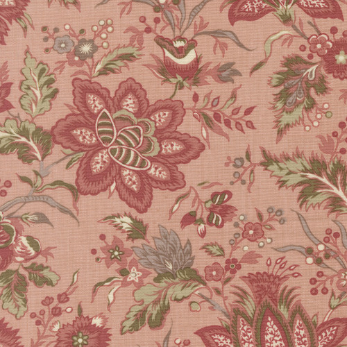 Moda Fabrics Fleur De Paris French General Pivoine Floral Pale Rose Pink Red