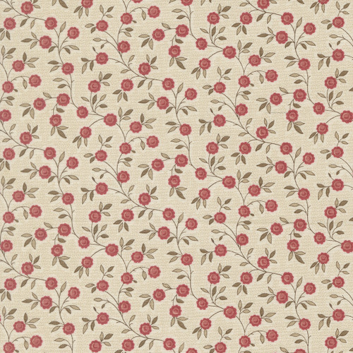 Moda Fabrics Fleur De Paris French General Topiare Floral Vine Pearl Cream Red