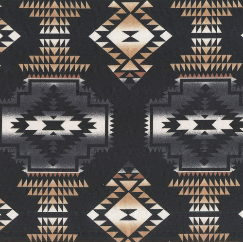 Windham Fabrics Spirit Trail Native American Windrunner Black Brown Grey