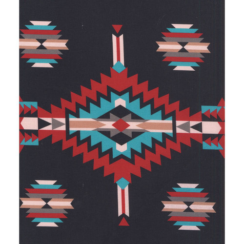 Windham Fabrics Spirit Trail Native American Condor Black Red Double Border