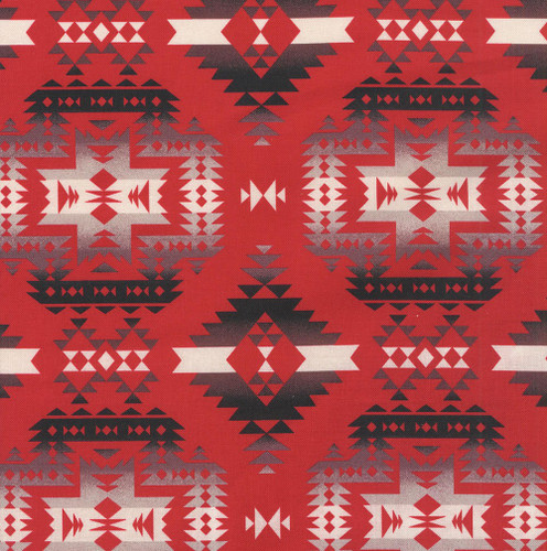 Windham Fabrics Spirit Trail Native American Red Black Cream Canyon