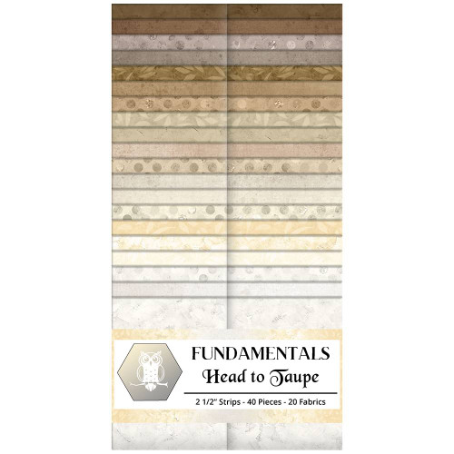Lumin Fabrics White Owl Fundamentals Head to Taupe Strip Pack Cream Beige Brown Fabric Strips