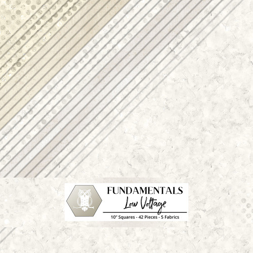Lumin Fabrics White Owl Fundamentals Low Voltage Stack White Cream Grey Ten Inch Squares