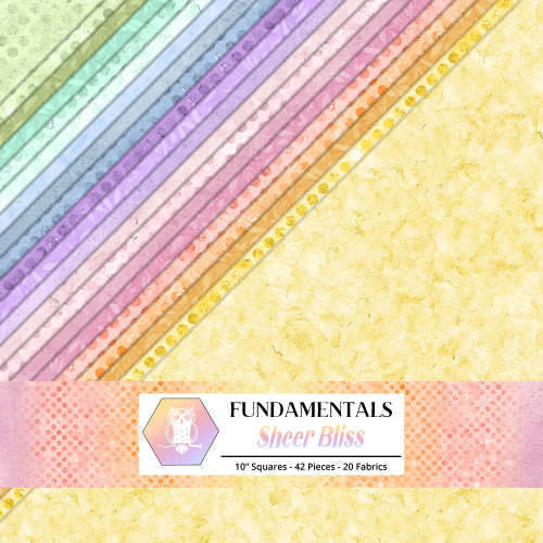 Lumin Fabrics White Owl Fundamentals Sheer Bliss Stack Garden Blooms Pastel Ten Inch Squares