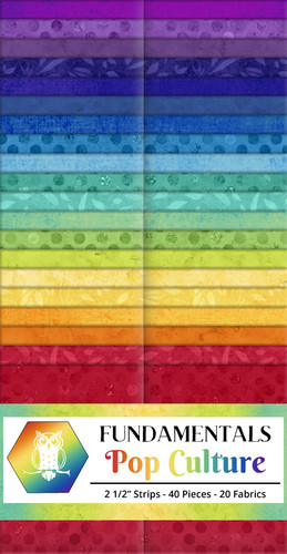 Lumin Fabrics White Owl Fundamentals Pop Culture Strip Pack Rainbow Brights Fabric Strips