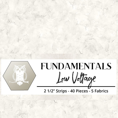 Lumin Fabrics White Owl Fundamentals Low Voltage Stamp White Cream Grey Five Inch Squares