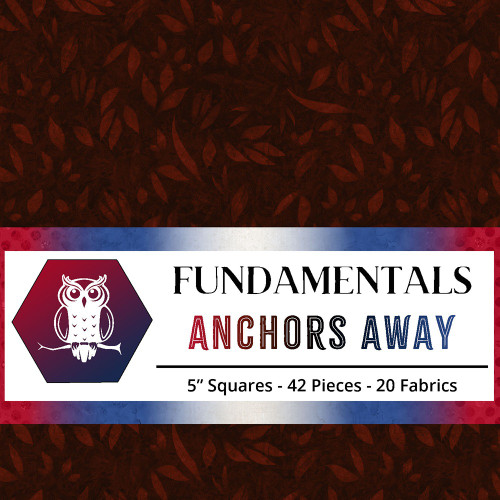Lumin Fabrics White Owl Fundamentals Anchors Away Stamp Red White Blue Five Inch Squares