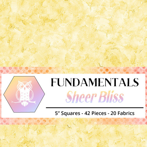 Lumin Fabrics White Owl Fundamentals Sheer Bliss Stamp Garden Blooms Pastel Five Inch Squares