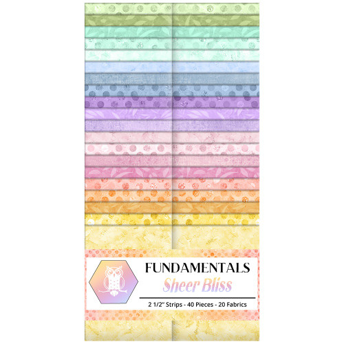Lumin Fabrics White Owl Fundamentals Sheer Bliss Strip Pack Garden Blooms Pastel Fabric Strips