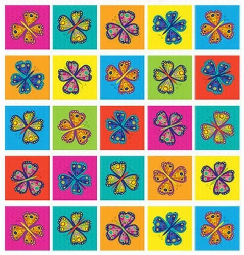 Benartex Fabrics Kaleidoscope Multi Blue Butterfly Boxes