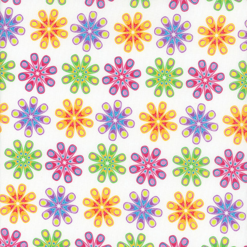 Benartex Fabrics Kaleidoscope White Multi Kaleidoscope