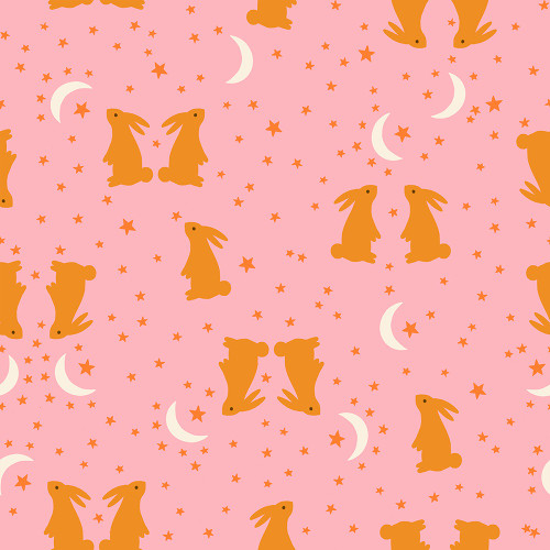 Moda Fabrics Mystic Fable Ruby Star Society Alexia Abegg Rosebud Pink Retro Bunny Bunnies