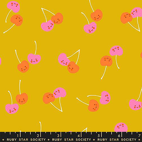 Moda Fabrics Trinketry Ruby Star Society Melody Miller Kitchen Cherry Friends Goldenrod Yellow
