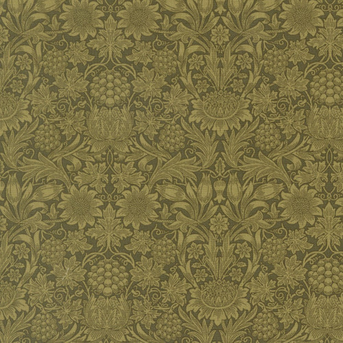 Moda Fabrics William Morris Muse Barbara Brackman Sunflower Damask Sage Green
