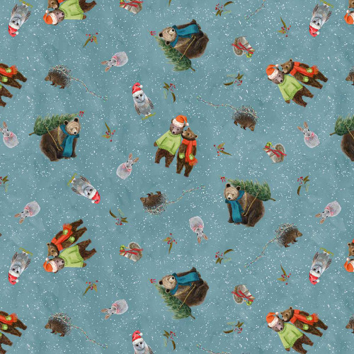 Studio E Fabrics Holly Woods Cathy Walters Woodland Toss Slate