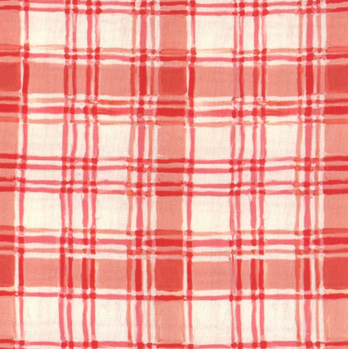 Studio E Fabrics Holly Woods Cathy Walters Painted Plaid Coral