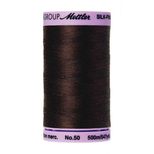 Mettler 50 Weight Silk Finish Cotton Thread  547 yards Black Peppercorn