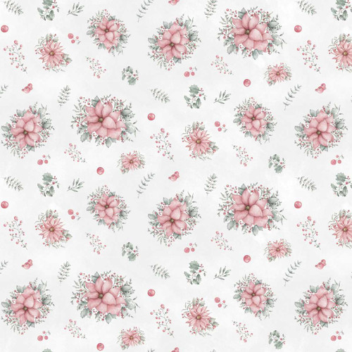 Studio E Fabrics Just a Dusting Michelle Austin Sweet Pointsettia Pearl