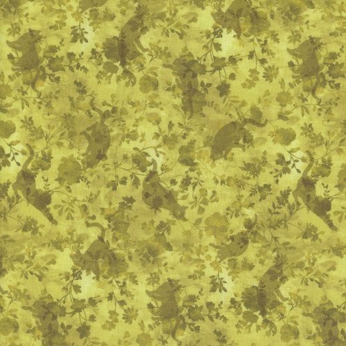 Studio E Fabrics Meow Mix Timna Tarr Cat Texture  Lime