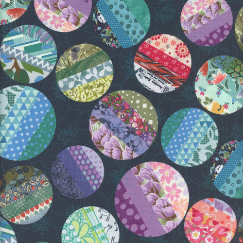 Studio E Fabrics Meow Mix Timna Tarr Big Dots Dark Teal
