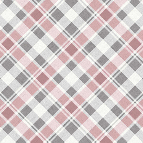 Studio E Fabrics Pretty Scary Timna Tarr Bias Plaid Rose