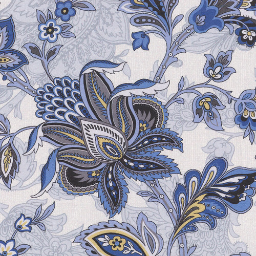 Benartex Fabrics The Drawing Room Footstool Blue 108 Inch Wide Quilt Back
