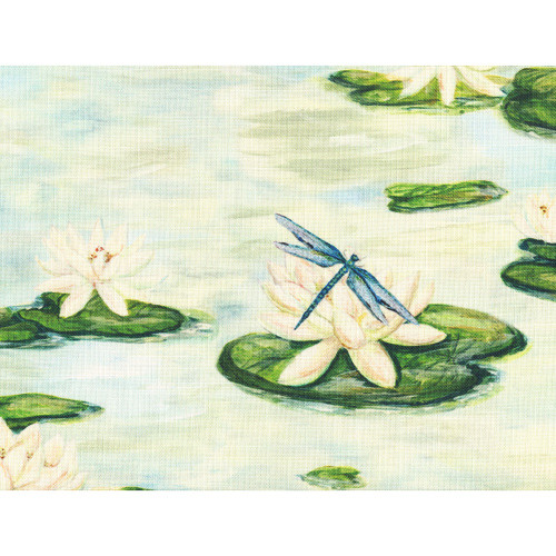 Hamilton Fabrics Lily Mist Water Lilies Dragonflies Blue Pop Joy