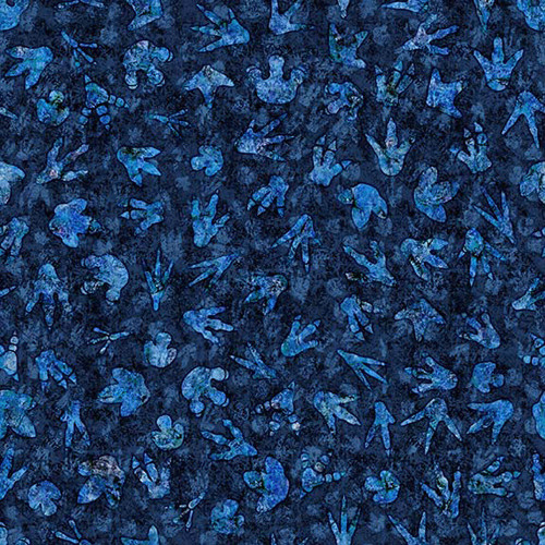 Quilting Treasures Fabrics Savage Kingdom Dan Morris Blue Dinosaur Footprints