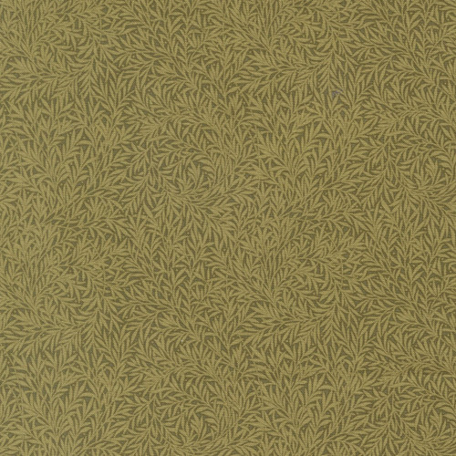 Moda Fabrics William Morris Muse Barbara Brackman Willow Leaf Sage Forest Green