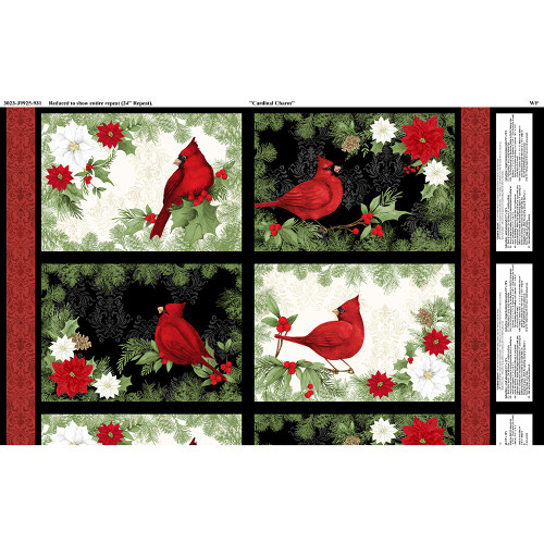 Wilmington Prints Cardinal Charm Susan Winget Placemat Panel Multi