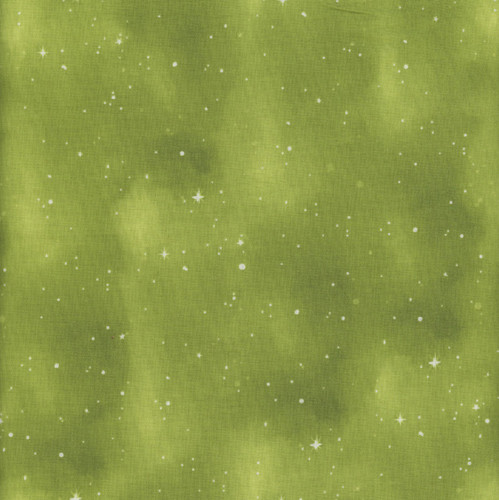 Wilmington Prints Spooky Tails Nancy Mink Sky & Stars Green