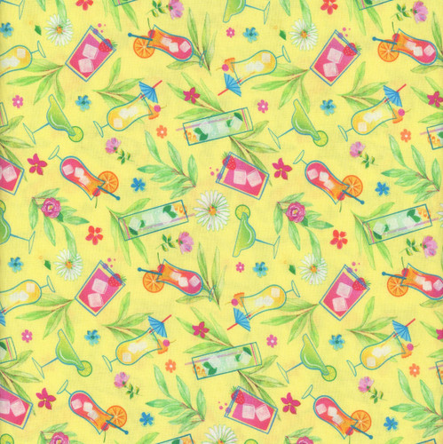 Benartex Fabrics Tropical Splash Yellow Tropical Punch
