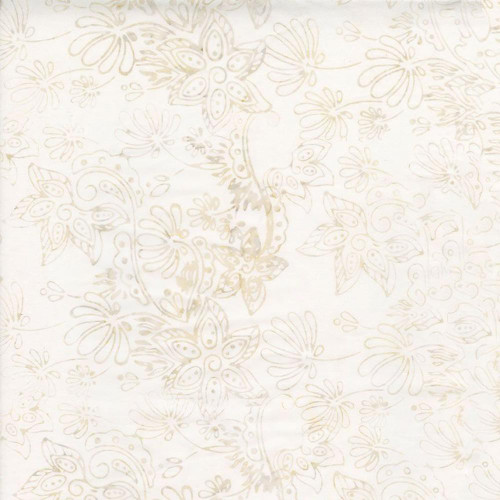 Timeless Treasures Fabrics Linen Cream Tonga Batiks Swan Flowers Daisies