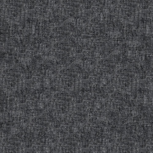 Lumin Fabrics White Owl Textiles Cortina Yarn Dyed Linen Pepper Black, close-up of black and white woven linen fabric with textured pattern