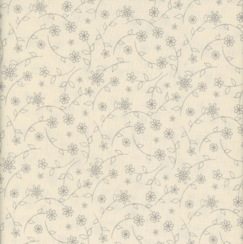 Wilmington Prints Cottage Reverie Coffee and Quilts Small Floral Toss Cream
