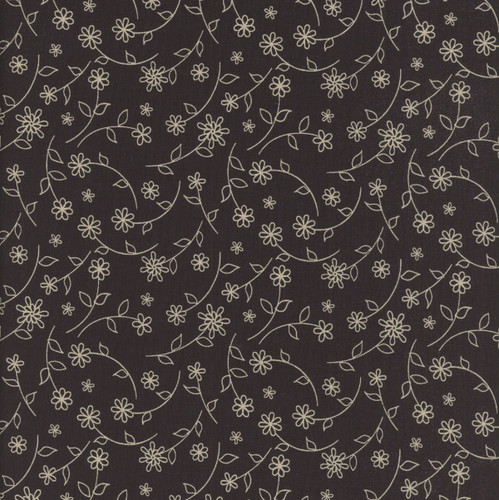 Wilmington Prints Cottage Reverie Coffee and Quilts Small Floral Toss Black