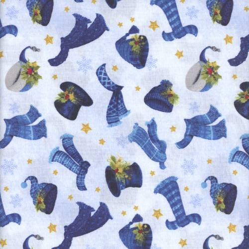 Wilmington Prints Let it Snow-Man! Danielle Leone Hats & Scarves Light Blue