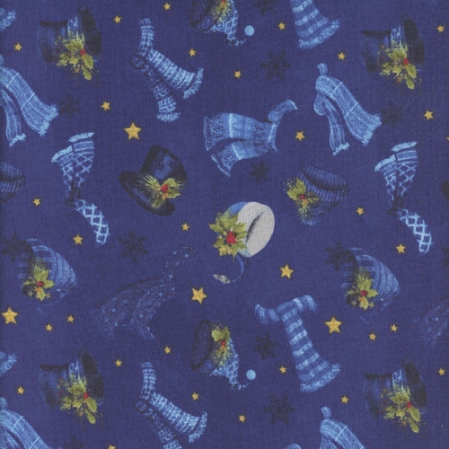 Wilmington Prints Let it Snow-Man! Danielle Leone Hats & Scarves Dark Blue