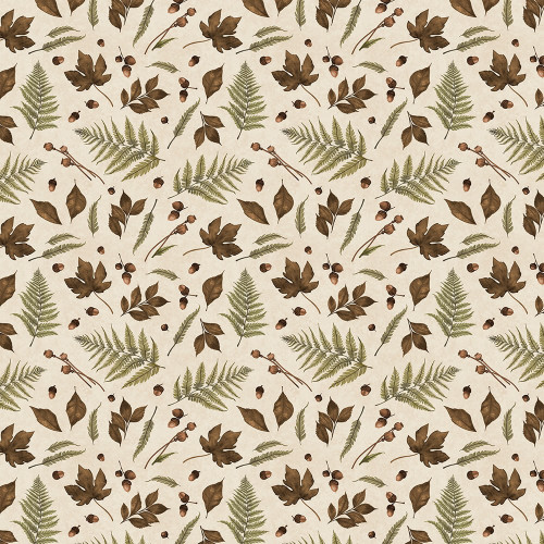 Wilmington Prints Oh My Gourd! Danielle Leone Leaves & Acorns Cream
