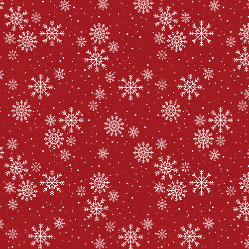 Wilmington Prints Snowy Gnomies Jennifer Pugh Snowflakes Red
