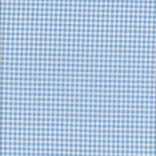 Wilmington Prints Fabrics Essential Classics Small Gingham Check Blue White, a fabric with a small blue and white gingham check pattern.