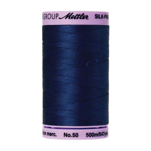 Mettler 50 Weight Silk Finish Cotton Thread  547 yards Imperial Blue