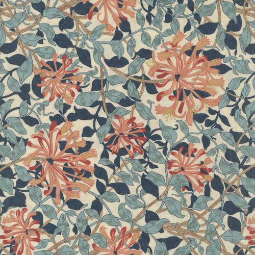 Free Spirit Fabrics Granada William Morris Honeysuckle Aqua