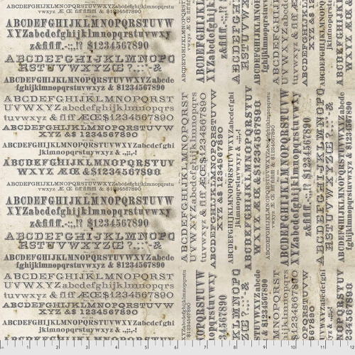 Free Spirit Fabrics Monochrome by Tim Holtz Typography - Parchment